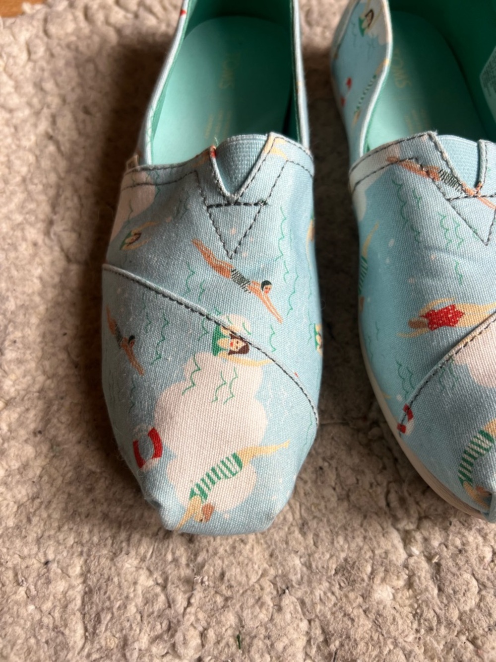 TOMS Blue Glow Swimmers Alpargata Slip On Canvas Shoes Women's 8.5 - Picture 9 of 13